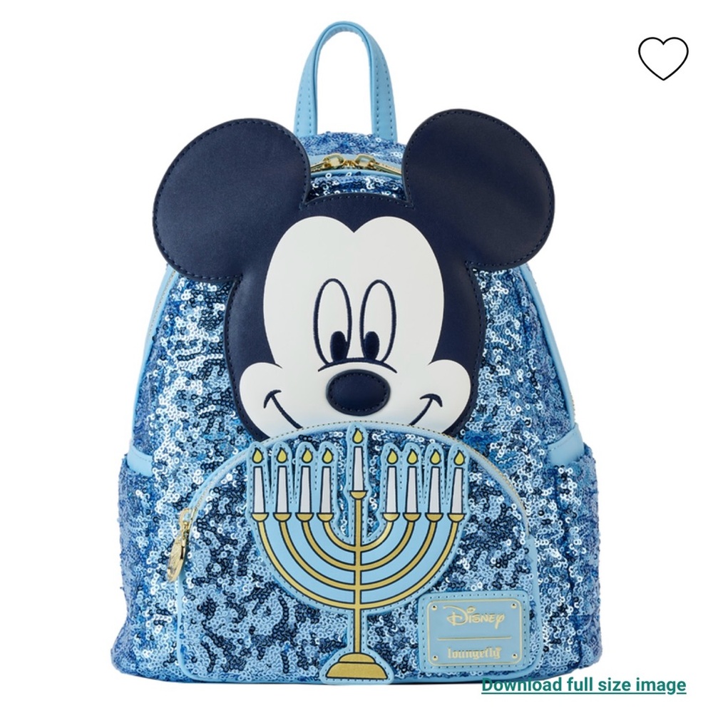 🆕 Sequins Mickey Mouse Hanukkah Loungefly Bag